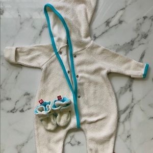 Zutano Elf Suit with matching booties